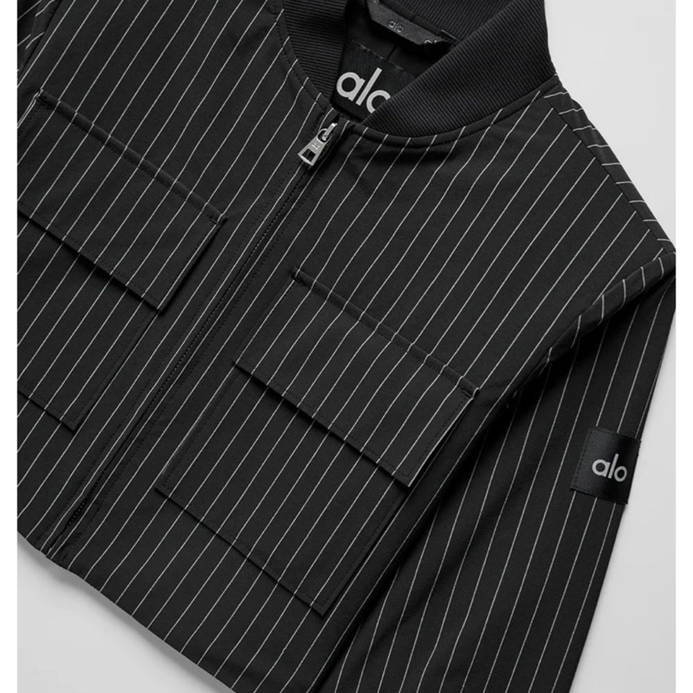 ALO Yoga Black Pinstripe Blazer